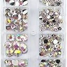 Nail Art Palette Pink AB Color Crystal Decorations, 12 Grids Stone Rhinestones, Mixed Sizes Nail decorations Art Accessories Jewelry DIY For Manicure Design Accessories-11