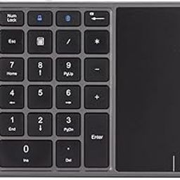 Estink Wireless Number Pad Kit, 2 in 1 Wireless Number Pad Touchpad 22 Keys Wireless BT4.2 2.4G Type C Charging 500mAh Battery Numeric Keypad for Computer Laptop PC Desktop (Iron Gray)-25