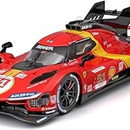 Bburago Metal - 1/24 Scale Model Compatible With Ferrari Racing 499P LMH 2023# 51 Compatible With Antonio Fuoco Champion 2023 Racing Car Model,Red-image-63