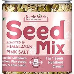 "NUTRIEFOODS" Enriching Your Taste 7 in 1 Crunchy Seed Mix | Roasted in Himalayan Pink Salt | Sunflower, Chia, Flax, Pumpkin, Watermelon, Black & white Sesame Seeds (300gm)-3