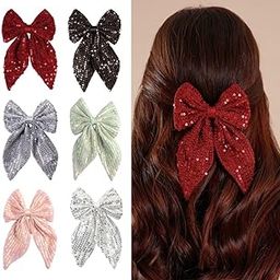 Radhu & Kabby Fancy Hair Bow Clip | Bow Style Ribbon Bow Clip | Hair Accessory with Alligator Clip | Suitable for Girls/Women of All Age Group | Goes Well With All Attire | 6 Pcs-image-92