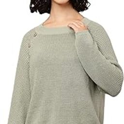 Women's Cotton Crew Neck with Full Sleeve White Sweater-image-95