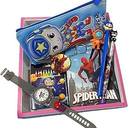 TOOYEP Rakshabandhan gift hamper for brothers & sisters I Rakhi stationary Set for Kids, 7 in 1 School Supplies with Watch, Pencil Case, Diary, Pen, Pencil, Eraser I cute stylish combo gift pack (Avengerrzz)-image-62