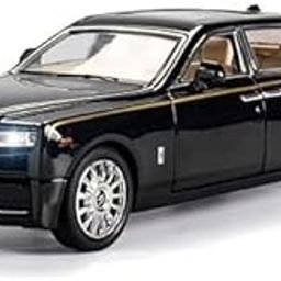 CHAMPSHADE Exclusive Alloy Metal Pull Back Die-cast Car 1:32 Roll Royce Phantom Diecast Metal Pullback Toy car with Openable Doors & Light, Music Boys Gifts Toys for Kids (Black)-image-38