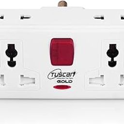 Hi-Plasst 3-Pin Multiplug Socket (4 Socket) with Power Indicator & Switch – Universal 2Pin/3Pin Travel Adapter | 5A 250V | Wall Power Strip | India Converter Plug for Home, Office, Travel-9