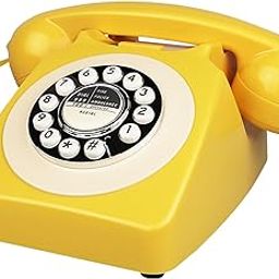 Retro Landline Phone, Yellow Old Fashion Vintage Telephone with Push Dial Keypad Single Line Antique Corded Phones for Home Office Hotel Decor, Home Gift for Seniors-image-40