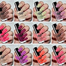 Volo Color Rich Toxic Free Perfection Shine Nail Polish Set of 12 Combo-No-278 Coral, Mischievous Mint, Bright Plum, Dark Nude, Nude, ETC (Pack of 12)-13
