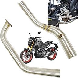 Dhe Best Bike Good New Stainless Steel Exhaust Middle Muffler Bend Pipe Silencer Pipe Suitable for Yamaha MT 15 V2 BS6-12