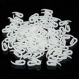 MHS Curtain Hooks for M Track, White Nylon Plastic, Rust-Free, Pack of 100 PCS - Durable-image-58