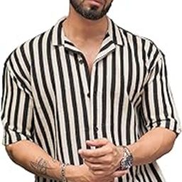 ||Mens||Striped||Collared Neck||Halfsleeve||Waffle Knitted||Shirt-picture-16