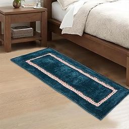 Zureni Rectangle Runner Doormat Anti Skid Floor Mat Soft Microfiber Rug Quick Dry Water Absorbent Indoor Outdoor Rug for Bedroom Kitchen Bathroom Home Office Entrance (1Pc, Aqua, 40x140cm)-image-1