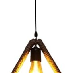 Vintage Rope Triangle Pendant Light Fixture, Hemp Cord Design, Single Bulb Hanging Lamp-image-81