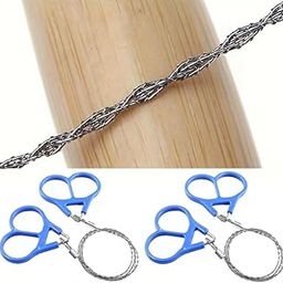 NIVAKINI Mini Pocket Hand Tree Cutter wire String Rope, Outdoor Emergency Survival trees cutter wire Camping, stainless steel Wire Cable Chain Saw for Wood, Tree Limbs, PVC Pipe Cutting Tool (1pcs)-image-99