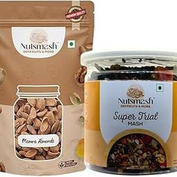 Nutsmash Healthy Dehydrated Fruits Combo of Super Trail Snack Mix 500G and Mamra Almonds-500G-image-22