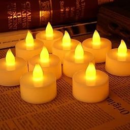 GlamGlee 12 Pcs Flameless & Smokeless Decorative Candles Led Tea Light Candle Perfect for Gifting,Home,Birthday,Diwali,Christmas,Decorative Candles,Balcony,Birthday-21