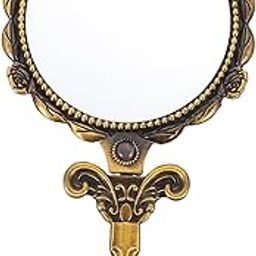 Vintage Handheld Mirror, Retro Foldable Mirror, Metal Portable Cosmetics Mirror For Women & Girls, Travel Makeup Mirror, Hand Mirror, Makeup Tool, Beautiful Mirror For Marriage Gifts (Bronze, 1 Piece)-picture-53