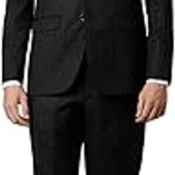 Men Black Slim Fit Check Formal Three Piece Suit-picture-31