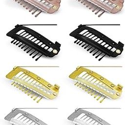 Hair Extension Clips For Women 8 Pcs Dupatta Clips For Brides (10 Teeth) Dupatta Safety Pins For Women Saree Pallu Pin For Head Bridal Dupatta Setting Clip Safety Hijab Hair Pins 8 Pcs (Multicolor)-image-19