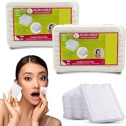 Majestique Makeup Cotton Pads, Facial Makeup Remover Pads, Natural Premium Square Cotton Puff, Double-Side for Cleaning Skin (Pack of 2/500 Pcs)-picture-32