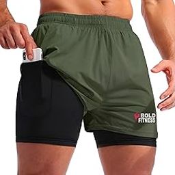 BOLD FITNESS 2 in 1 Active Dual Shorts with Inner Tights Layer | Men's Double Layer Short for Running, Gym & Sports-image-44