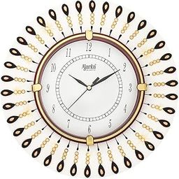Ajanta MDF Wood Round Wall Clock Designer Stylish Wall Clock for Home Living Room Office Bedroom 12X12 in White Color-image-83