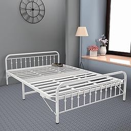 Honey Touch Queen Bed | Without Mattress | Folding Style No Assembly Required (Ivory, Without Mattress)-image-8