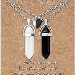 2Pcs/Set Crystal Bff Best Friend Magnetic Couple Matching Split Heart Pendant Necklaces For Besties/Couples - Valentines Day Gift (Black & White, Unisex Adult)-image-93