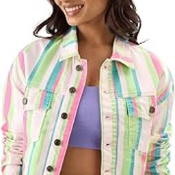 Originals: Blossom Stripes Women and Girls Long Sleeve Zipper Front Oversized Fit Cropped Jackets-image-19