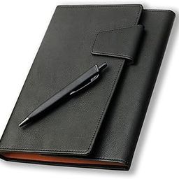 COI Black Designer Faux Leather Undated Planner | Daily Jornal For Men & Women With Pen-image-7