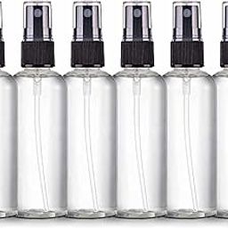 Spray Bottles 100ml Clear Empty Fine Mist Plastic Mini Travel Bottle Set, Small Refillable Liquid Containers (100ml Pack of 6)-image-27