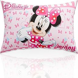 Kuber Industries 16x24 Inch Microfiber Pillows for Bed | Washable & Neck Support Soft Pillow for Sleeping Bedroom and Living Room | Disney Print - Pink-15