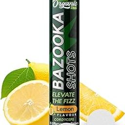 Organic Zing Bazooka Energy Effervescent Tablets - Energy Boost, Pre-Workout, No Crash, & Boost Immunity with Cordyceps Extract - Lemon Flavor, 15 Tablets-image-69