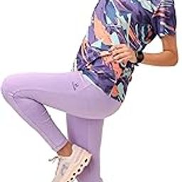 Women's Active Sports Wear Solid T-Shirt & Printed Leggings Set – Soft, Comfortable, Breathable Workout Clothes for Yoga Running Fitness Gym and Casual Wear (S to XL)-image-33