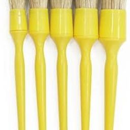 Purezo Car Detailing Brush | Natural Boar Hair Filament | Plastic Handle | Car Auto Detailing Brush (5pcs Set)-image-96