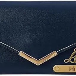 Plexicrafts Personalized Women's Leather Wallet – Custom Name & Charm, Stylish 3-Fold Ladies Clutch Purse, Gift for Girlfriend Wife Mother Sister, Birthday Anniversary – Blue-picture-13