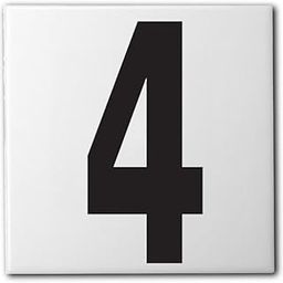 Ceramic Swimming Pool Waterline Depth Marker "4" Smooth Finish, 5 inch Font-25