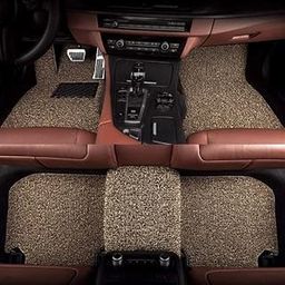 Motella Crafts Universal Car Foot Mat - 3 Pcs Pvc Cushion Noodle Car Mats, Anti-Skid Premium Vinyl Rubber, Dust And Liquid Trapping Built For Comfort, Stylish Car Accessories Interior (Beige Brown)-image-37