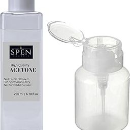 Acetone with Push Down Pump liquid Dispenser | Rose flower fragrance | Nail Polish Remover | Cleaning Glass Remover | Remove Paint And Stuff Marks|empty liquid dispenser pump bottle| NAIL Clear | (200 ML)-10