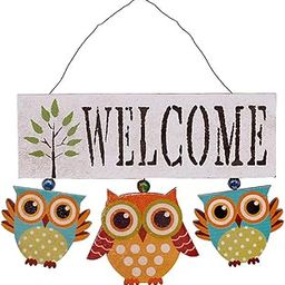 Owl Welcome Sign Door Decoration Hanging Welcome Sign Wood Wall Hanging Sign Door Decor Home Porch Decorations for Fall Halloween-image-55