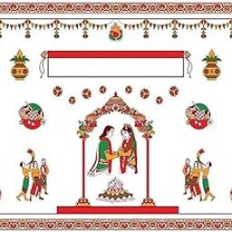 Niva Enterprise Antarpat wedding cloth held in front of groom Bride. Wedding Mandap Designed Antarpat-image-81