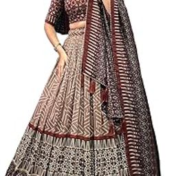 "Women's Tussar Silk Leheriya & Ikkat Printed Lehenga Choli Set – Designer Indian Wedding Dress, Foil Print Bridal Wear, Ethnic Outfit for Women.-image-85
