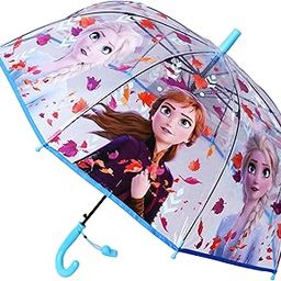 Blue Frozen Elsa Transparent Umbrella, Princess Dome Shape Umbrellas for Children Doll Umbrella for Kids Girls, Cartoon Theme Princess Umbrellas Chatri for Kids for Rain-37