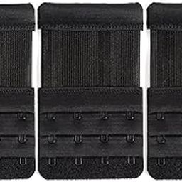 Women Bra Extender, Bra Extender 2 & 3 & 4 Hook 3 Row Band Multi Size Lady’s Breathing Room Soft Comfortable Elastic Extension Strap. (BLACK, 4 HOOK 4 RAW)-15