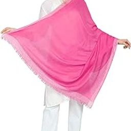 Women's stole/scarf Colour- Pink soft viscose cotton blend ethnic stripes pattern scarves pack of 1 ST-14-41