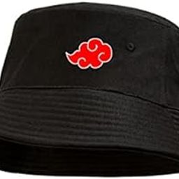 Anime Hat Akatsuki Red Cloud Bucket Hat Unisex Black Men's & Women's Cotton Bucket Hat, Round Cap Small Brim Cotton Cap for Unisex Teenagers Girls Wide Brim Adult Size-image-17