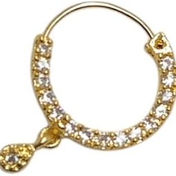Traditional Rajasthani Nose Pin, Non-Piercing Screw Press Gold Plated Nath with CZ American Diamond for Women and Girls-picture-17