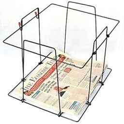 RAVIRAJ DISPLAY Multipurpose Folding Newspaper Bin; Wire Metal Basket; Storage Bin; 38 x 32 x 29.5 cm; Black-14