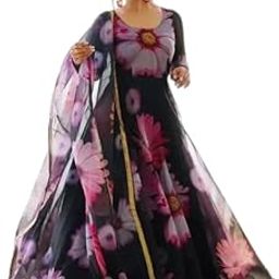 Girl's Fashion Hub Floral Print Designer Gown for Women for Party, Ethnic, Wedding, Evening-picture-54