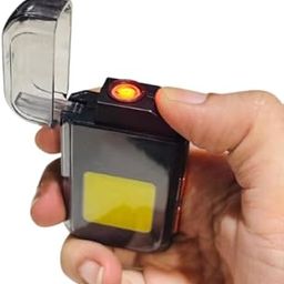 Portable Mini LED Flashlight Lighter | USB Rechargeable Keychain Light | Outdoor Camping Emergency Lantern | Double Arc Plasma Lighter | Transparent Body | Windproof & Flameless-17