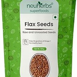 Neuherbs Raw & Unroasted Flax Seeds For Eating -400g | Omega-3 Flax Seeds For Hair Growth | Rich With Fiber For Weight Management | Alsi Seeds-image-3